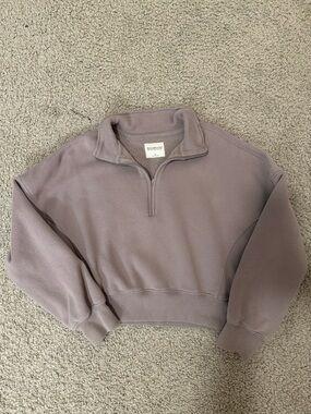 Abercrombie & Fitch Soft Quarter-Zip Pullover in Mauve